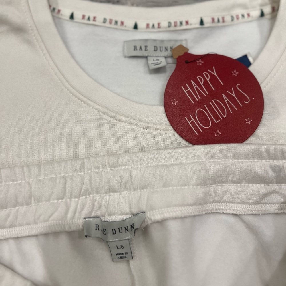 Rae Dunn Cream La La La Christmas Lounge Sweater Set - Picture 13 of 15